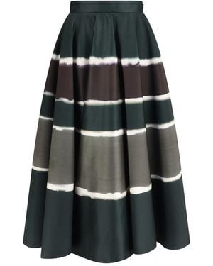 Sara Roka Multicolour Polyester Long Skirt - Black