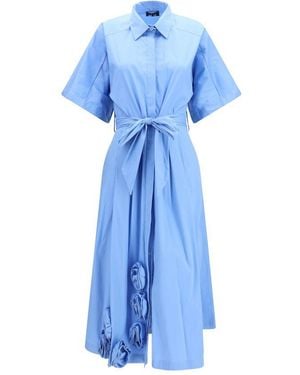 Ella Blue Cotton Casual Dress