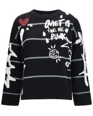 Pinko Black Wool Oves Aries Sweatshirt