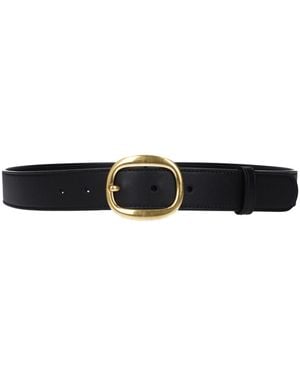 Tom Ford Black Leather Regular Belt - Blue
