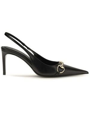 Gucci Black Calf Leather Bos Taurus High Heel Court Shoes