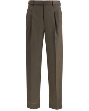 Brioni Bicolour Wool Oves Aries Casual Trousers - Grey