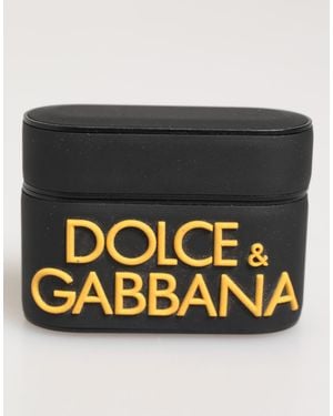 Dolce & Gabbana Rubber Logo Embossed Accessory Airpods Case - Black