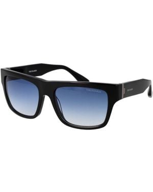 Trussardi Black Acetate Sunglasses - Blue