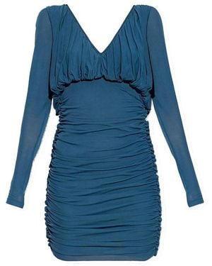 Saint Laurent Long Sleeves Dress - Blue