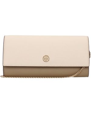 Tory Burch Beige Leather Clutch Bag - Natural