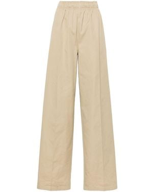 Prada Wide-Leg Cotton Trousers - Natural
