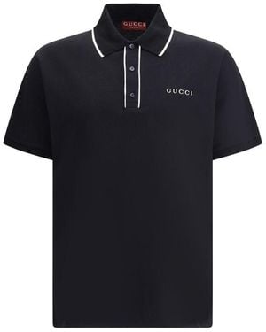 Gucci Logoed Polo Shirt - Black