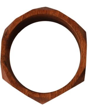 CoSTUME NATIONAL Brown Wooden Branded Bracelet
