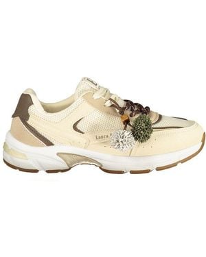 Laura Biagiotti Beige Polyurethane S Sneaker - Metallic