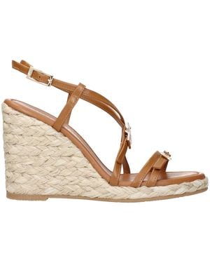 Stuart Weitzman Brown Leather Wedges Sandals