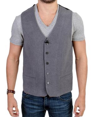 CoSTUME NATIONAL Grey Cotton Blend Casual Vest