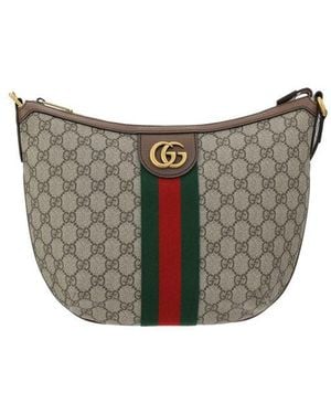 Gucci Logoed Shoulder Bag - Grey