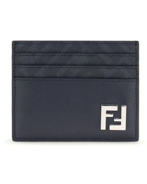 Fendi Blue Leather Wallet