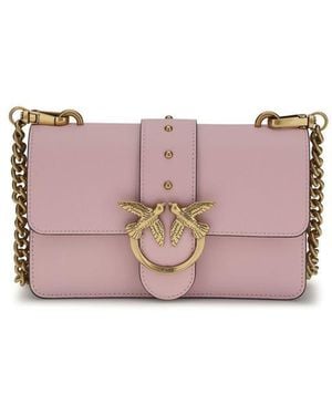 Pinko Calf Leather Bos Taurus Shoulder Bag - Pink