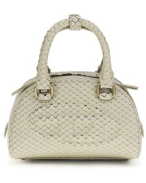 DIESEL Beige Calf Leather Bos Taurus Handbag - White