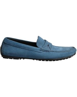 Dolce & Gabbana Blue Calfskin Leather Driver Loafers Shoes