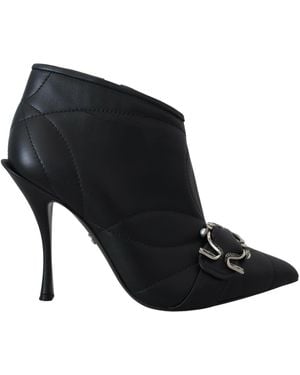 Dolce & Gabbana Elegant Quilted Leather Booties - Black