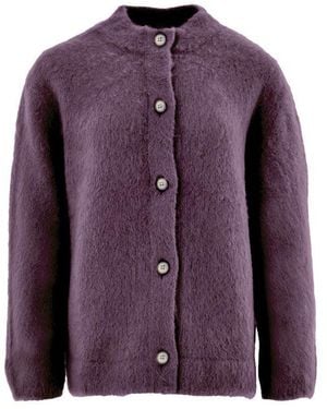 Gran Sasso Bordeaux Wool Cardigan - Purple