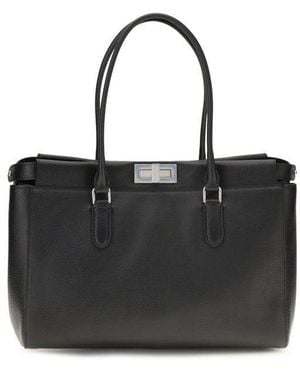 Fendi Black Calf Leather Bos Taurus Shoulder Bag