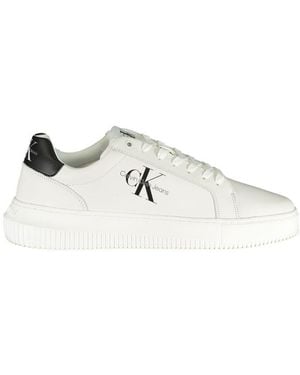Calvin Klein Leather Chunky Cupsole Trainers - White