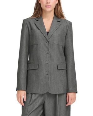 Ichi Grey Polyester Blazer