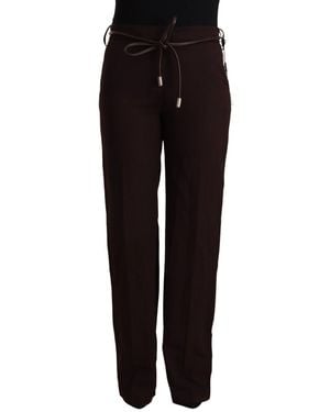 Patrizia Pepe Elegant High Waist Straight Forma Trousers - Black