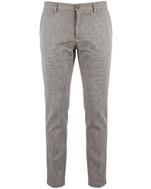 Trussardi Brown Flax Men Trousers - Grey