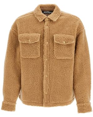 Palm Angels Teddy Bear Themed Overshirt - Brown