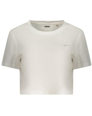 Guess White Cotton T - Natural