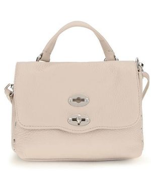 Zanellato White Calf Leather Bos Taurus Handbag - Natural