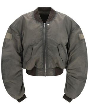 Rick Owens Grey Nylon Bomber