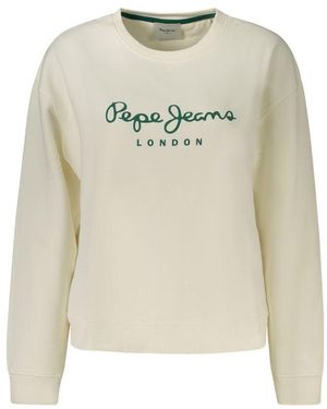 Pepe Jeans White Cotton Blend 's Sweatshirt - Natural