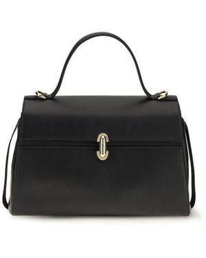 SAVETTE Black Calf Leather Bos Taurus Handbag