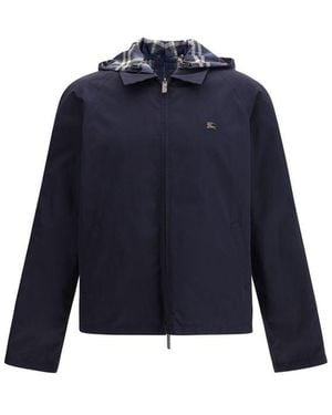 Burberry Blue Polyester Jackets And Coat
