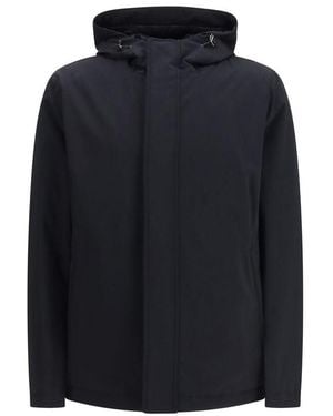 Herno Black Polyester Shell Jacket - Blue