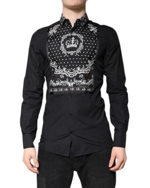 Dolce & Gabbana Bandana Formal Dress Shirt And Cotton Silk - Black
