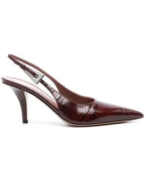 Paris Texas Jessica Leather Slingback Pumps - Brown