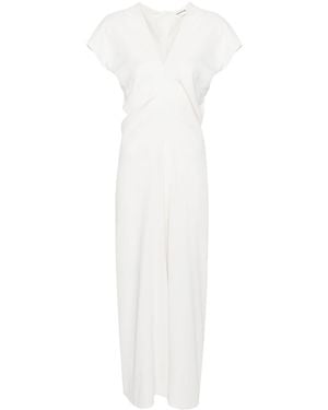 P.A.R.O.S.H. Ruched Cady Midi Dress - White