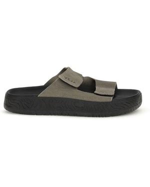 Veja Bicolour Calf Leather Bos Taurus Flat Sandals - Black
