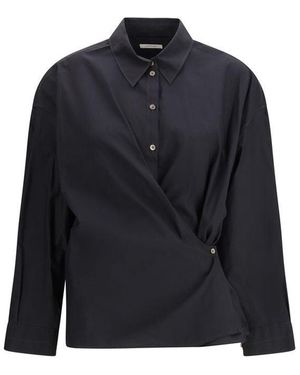 Lemaire Black Cotton Dress Shirt - Blue