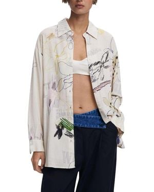 Desigual Beige Viscose Blouse - Multicolor