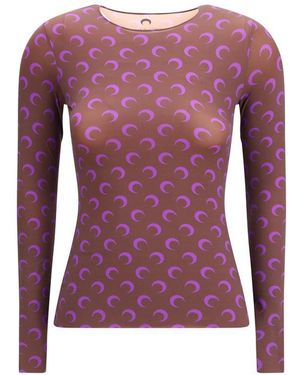 Marine Serre Multicolour Polyamide Top - Purple