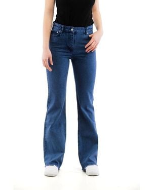 Moschino Multicolour Cotton Flared Jeans - Blue