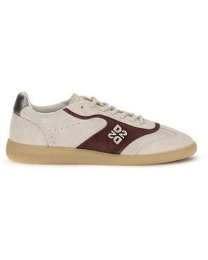 DSquared² Beige Calf Leather Bos Taurus Low Top Sneakers - Natural