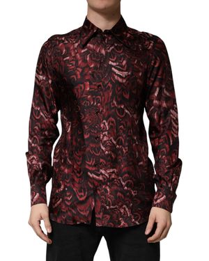 Dolce & Gabbana Patterned Collared Dress Shirt Silk