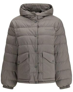 Miu Miu Grey Recycled Polyester Coat