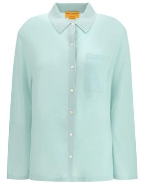 Guest In Residence Blue Cashmere Dress Shirt