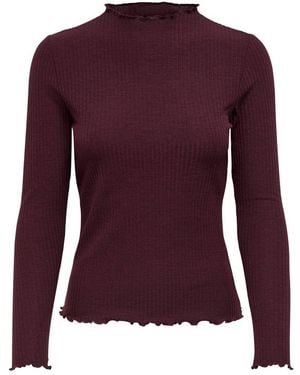 ONLY Bordeaux Polyester Turtleneck - Purple