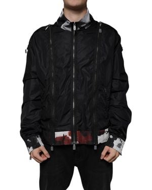Dolce & Gabbana Nylon Full Zip Bomber Jacket - Black